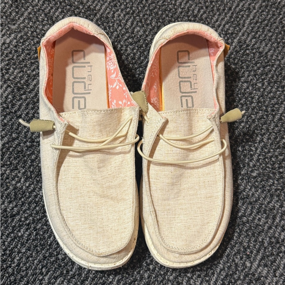 Hey Dude Wendy Chambray Women's Casual Shoes, White Nut, 9